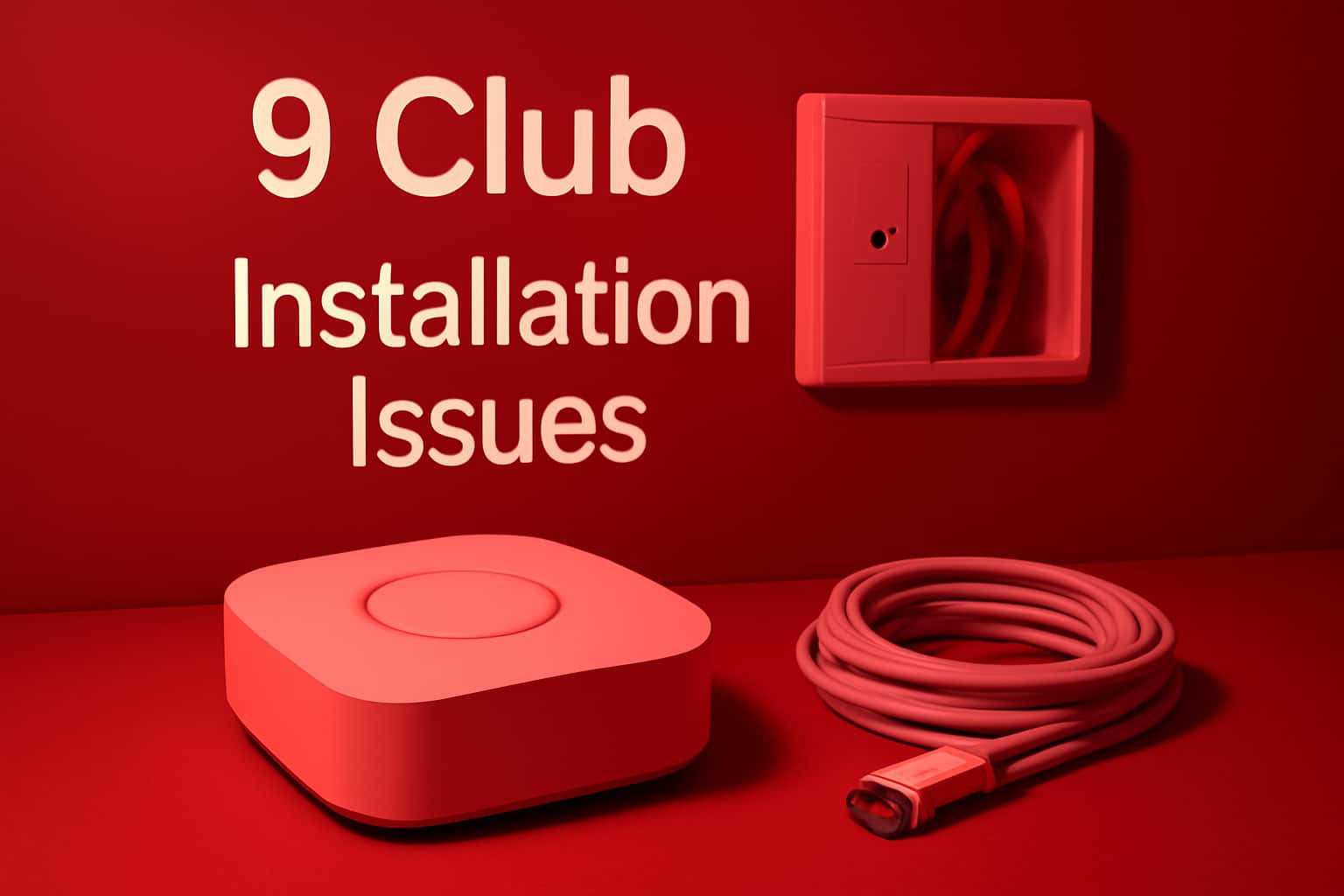 An informational graphic depicting issues related to the installation of the 9 Club app.