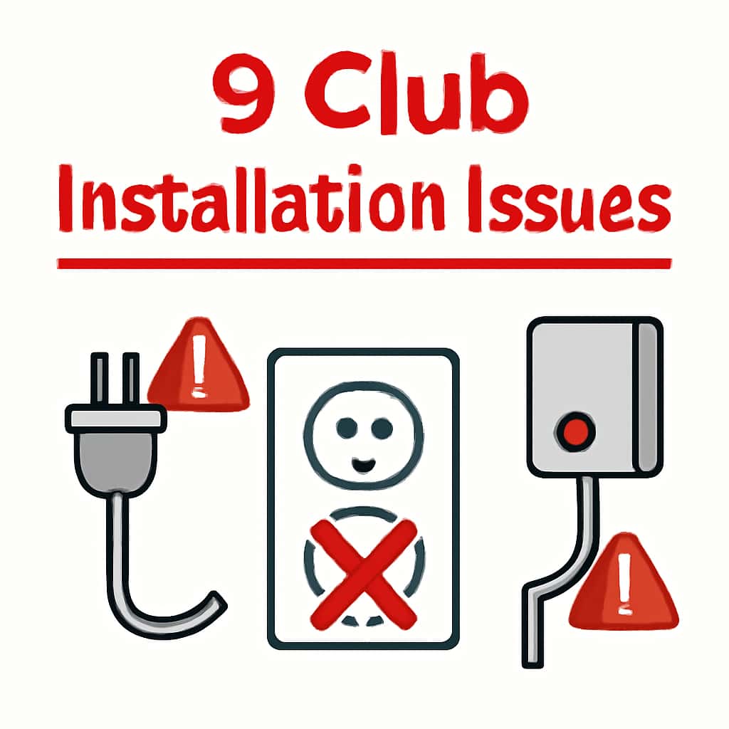 Diagram illustrating the installation process of the 9 Club app.