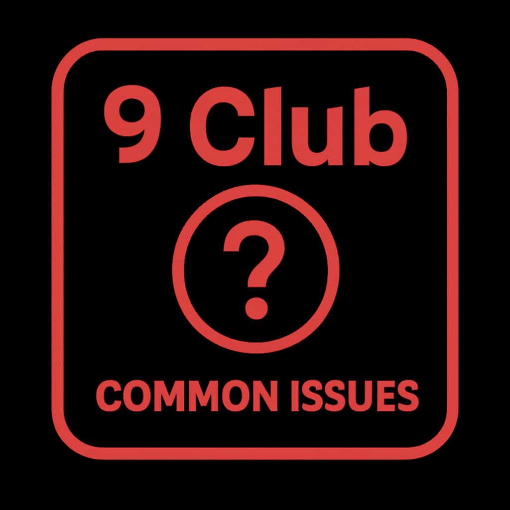 Icon representing common issues with the 9 Club app.