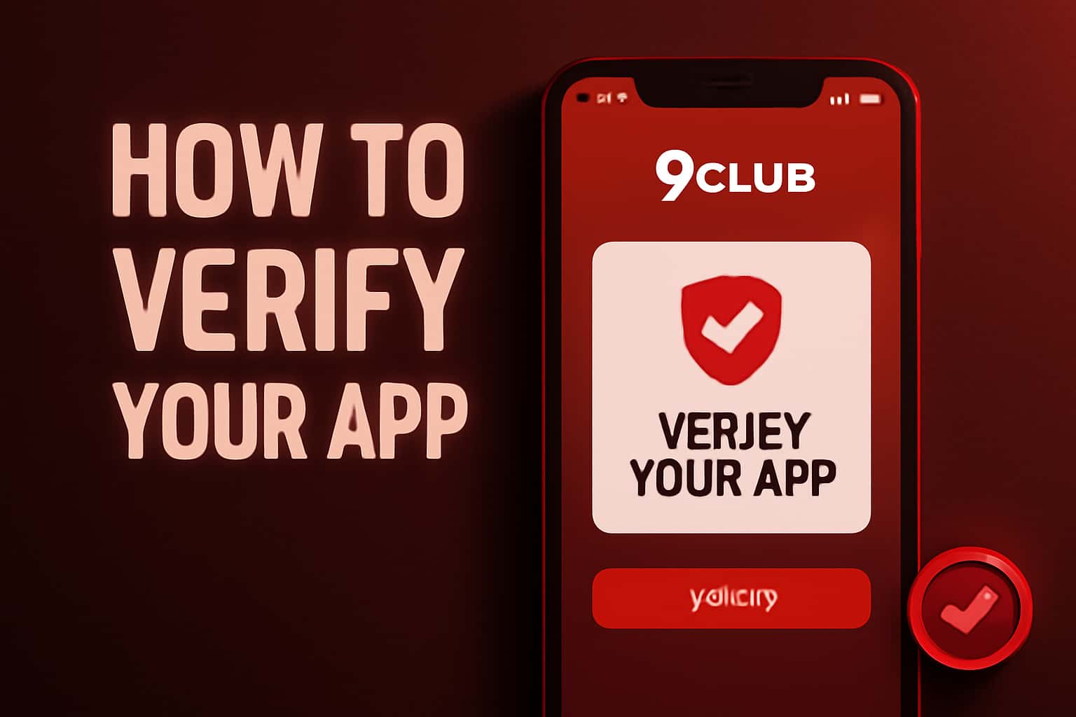 An informational scene illustrating the verification process for the 9 Club app.