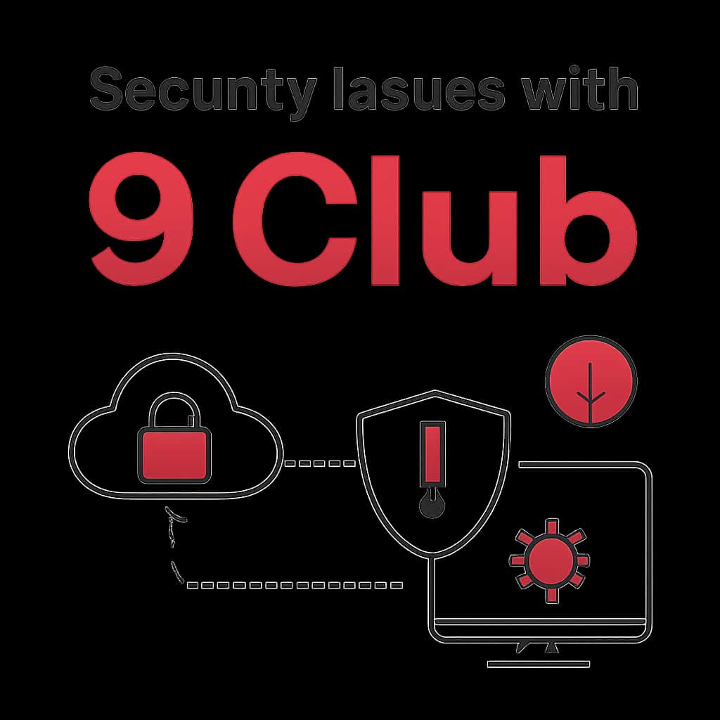 Diagram illustrating security concerns in the 9 Club app.